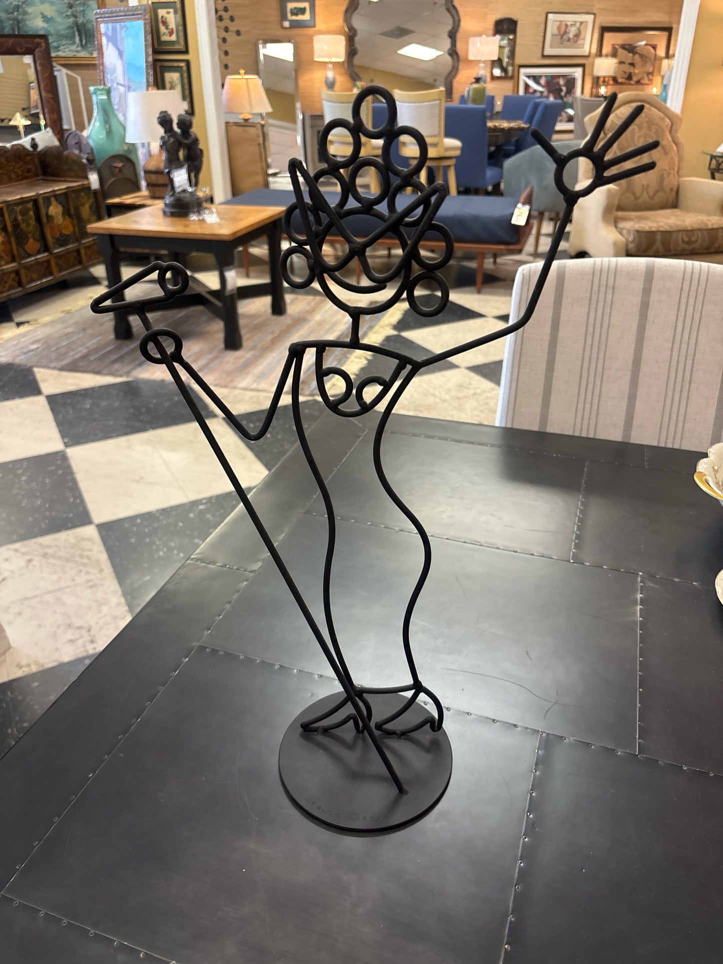Barrett De Busk Post Modern Iron Sculpture - Woman Standing