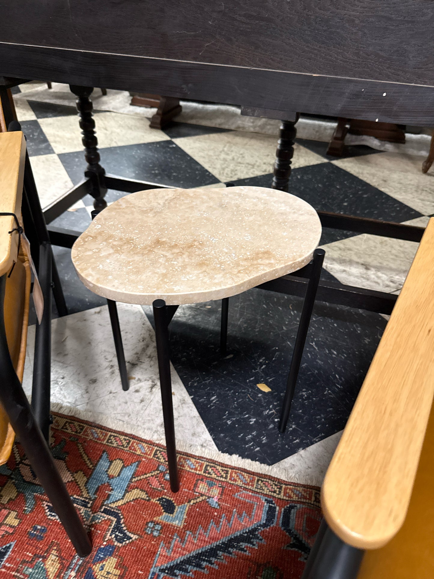 Woud La Terra Occasional Side Table w/Black Legs (UNATTACHED)
