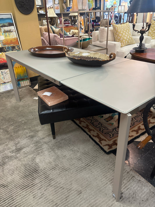Small Dining Extension Table w/ Glass Top (latch to open)