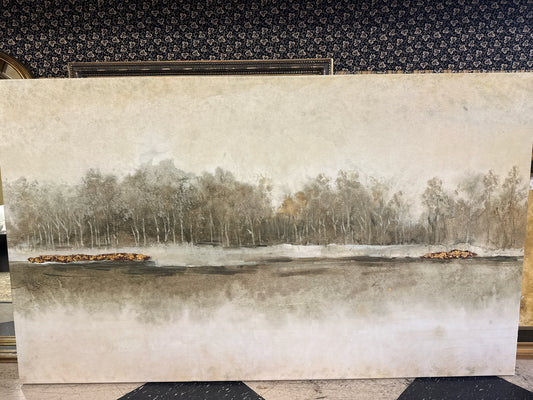 "Edgewater II" Landscape on Wrapped Canvas by Tim O'Toole w/Gold Leaf Accents (6