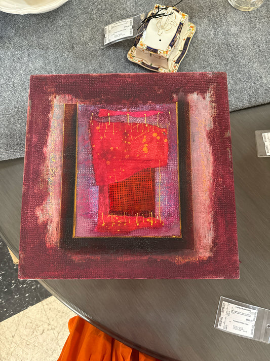 Mixed Media Trio "Suz" by Juanita perez Adelman (artist info @ desk) - 17x17