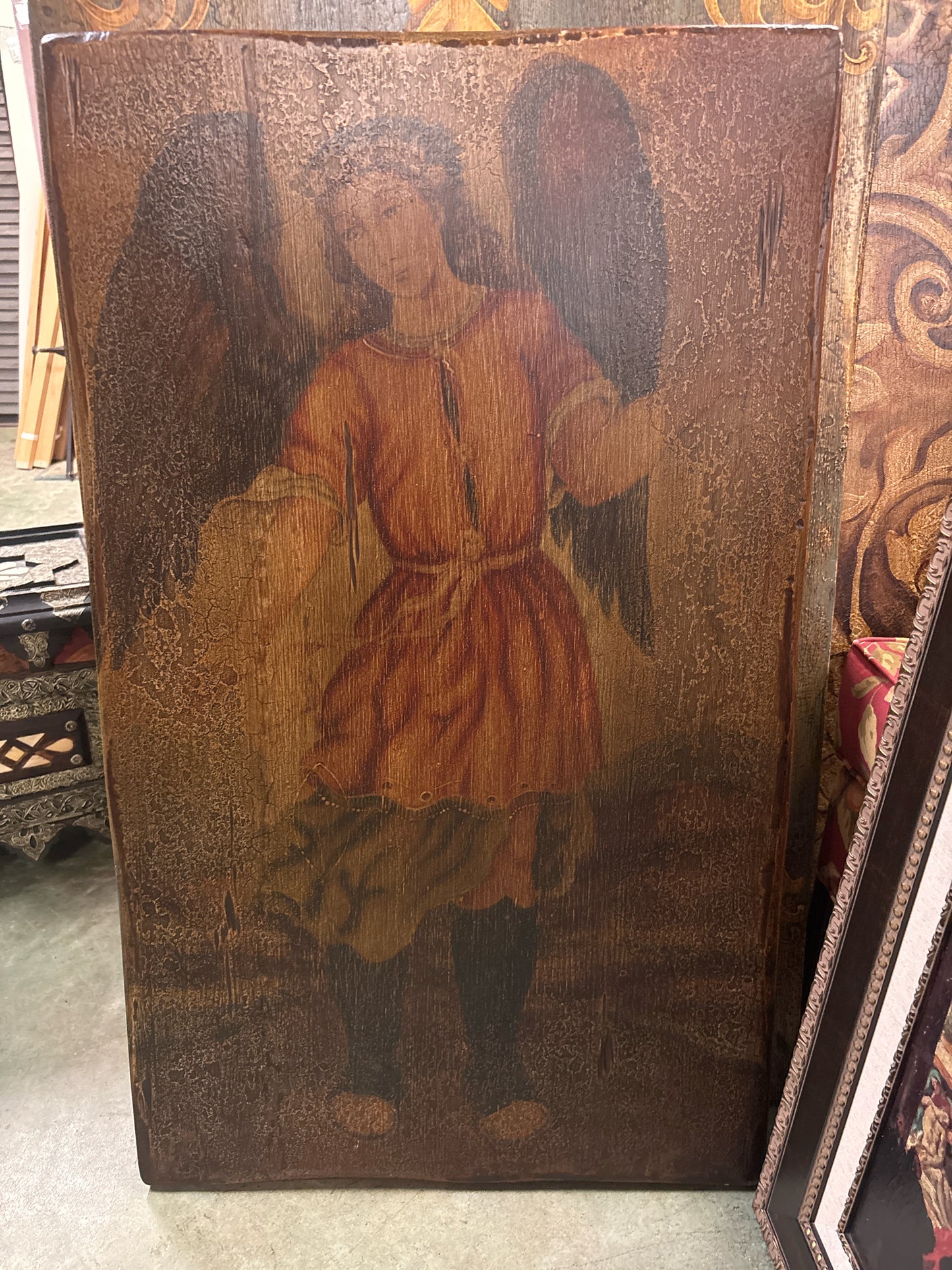 Hand Painted Archangel Wood Wall Panel (24x40)