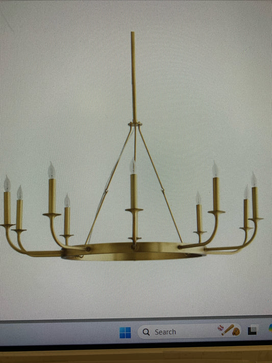 Arterior Home - Berlin 10 Light Chandelier Antique Brass 45x26