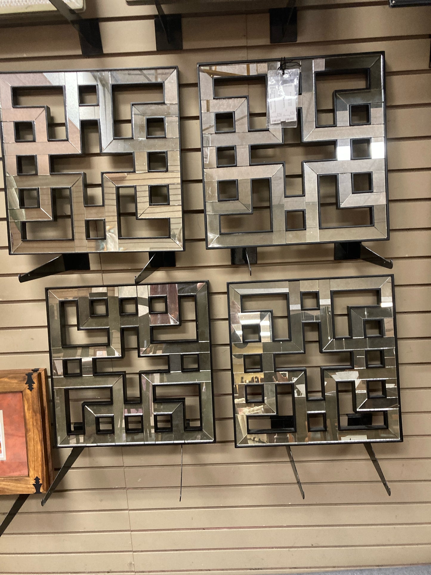 Horchow Mirrored/Black Wall Tiles (4)