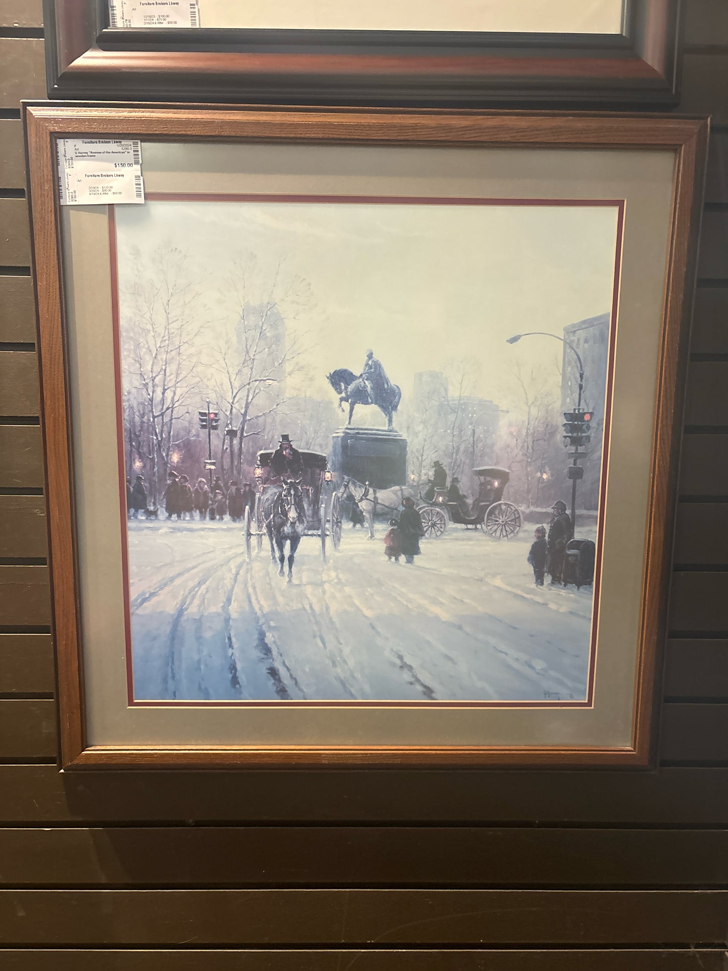 G Harvey "Avenue of the Americas"  in wooden frame