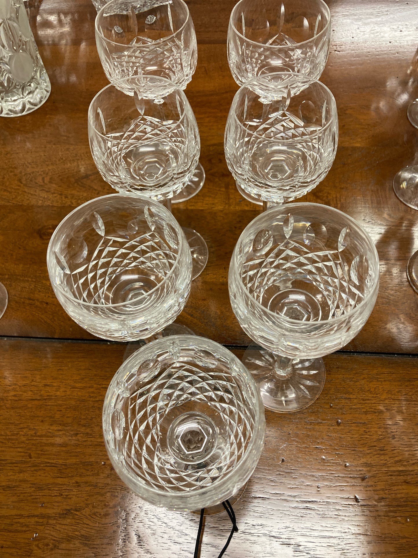 SET of 7 Waterford "Lismore" Wine Glasses